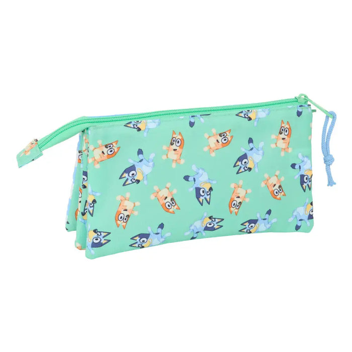 Троен Моливник Bluey Sisters Зелен 22 x 12 x 3 cm