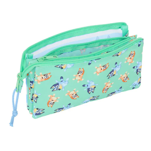 Троен Моливник Bluey Sisters Зелен 22 x 12 x 3 cm