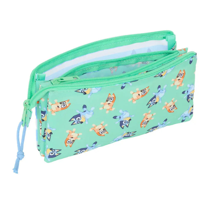 Троен Моливник Bluey Sisters Зелен 22 x 12 x 3 cm