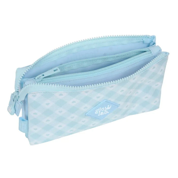 Троен Моливник Glow Lab Cisnes Светло син 22 x 12 x 3 cm