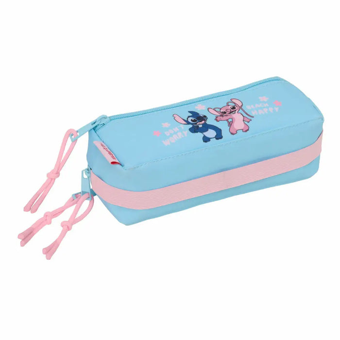 Троен Моливник Lilo & Stitch Happy Небесно синьо 22 x 8,5 x