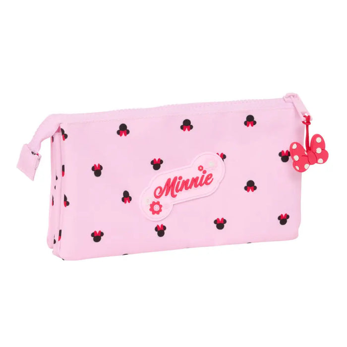 Троен Моливник Minnie Mouse Naive Розов 22 x 12 x 3 cm