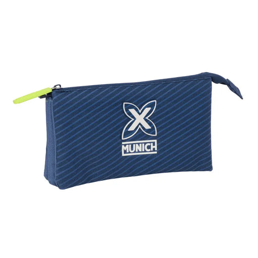 Троен Моливник Munich Blue indigo Син 22 x 12 x 3 cm