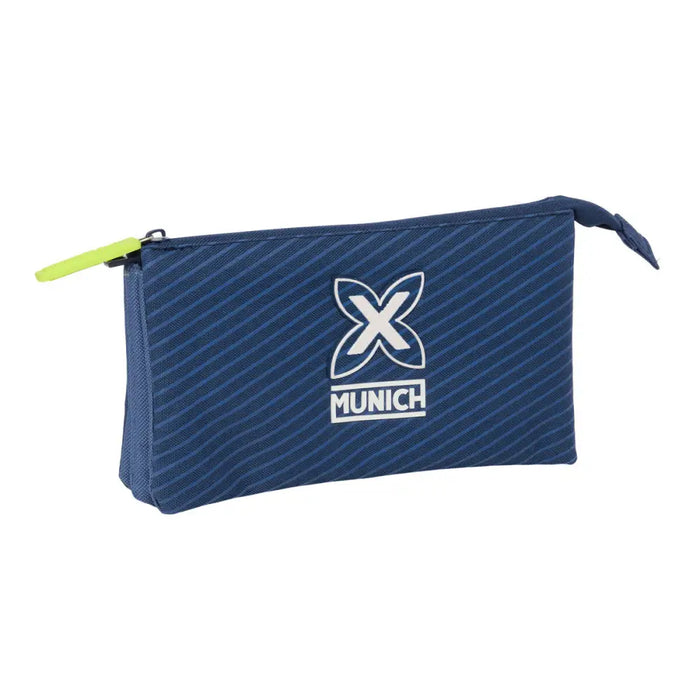 Троен Моливник Munich Blue indigo Син 22 x 12 x 3 cm