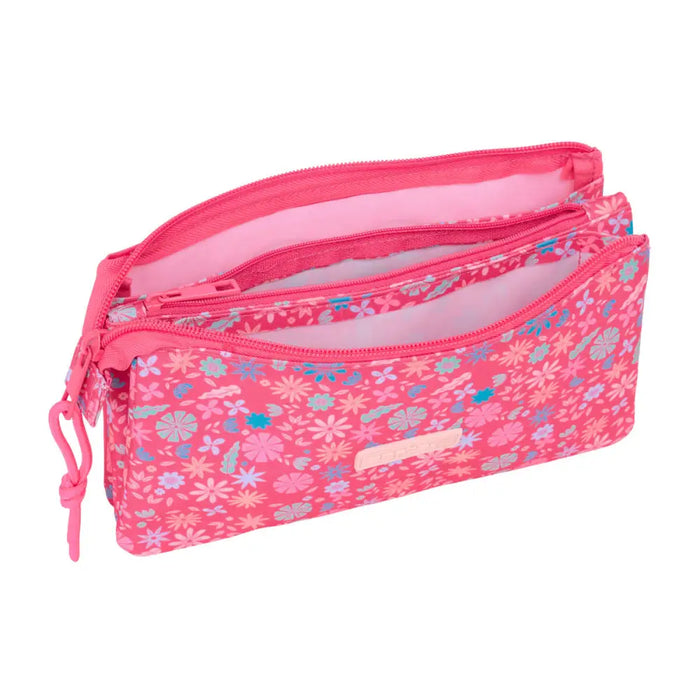 Троен Моливник Safta Feeling Розов 22 x 12 x 3 cm