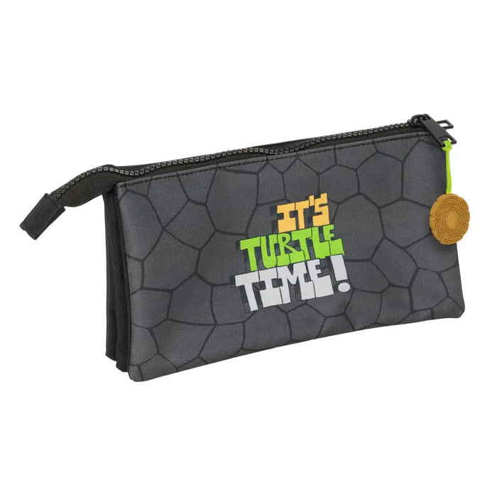 Троен Моливник Teenage Mutant Ninja Turtles Черен Сив 22 x