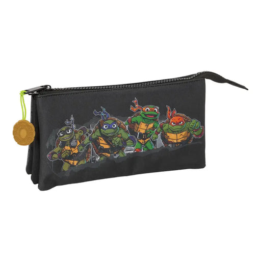 Троен Моливник Teenage Mutant Ninja Turtles Черен Сив 22 x