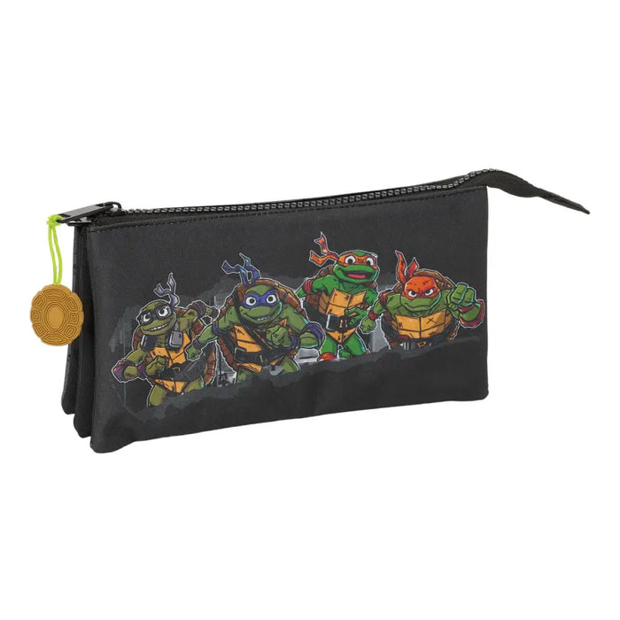 Троен Моливник Teenage Mutant Ninja Turtles Черен Сив 22 x