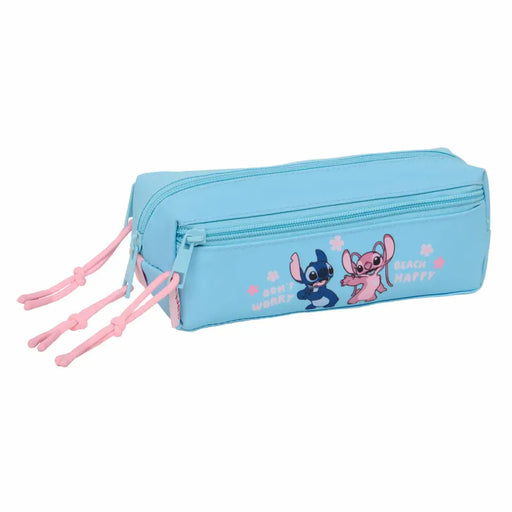 Троен Моливник Lilo & Stitch Happy Небесно синьо 22 x 8,5 x