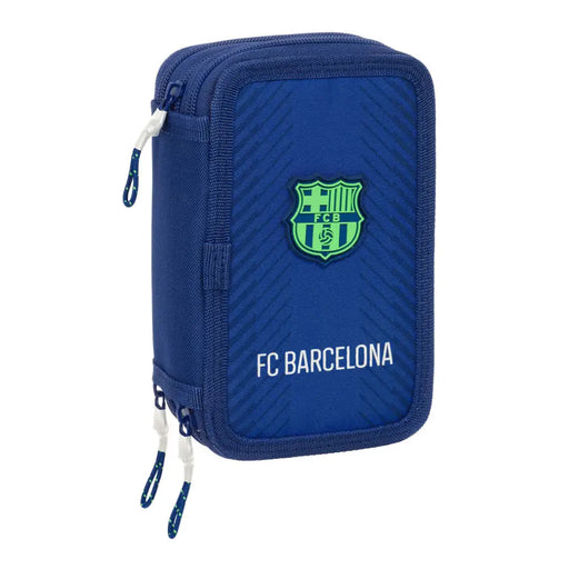 Троен несесер за моливи F.C. Barcelona Морско син 12,5 x