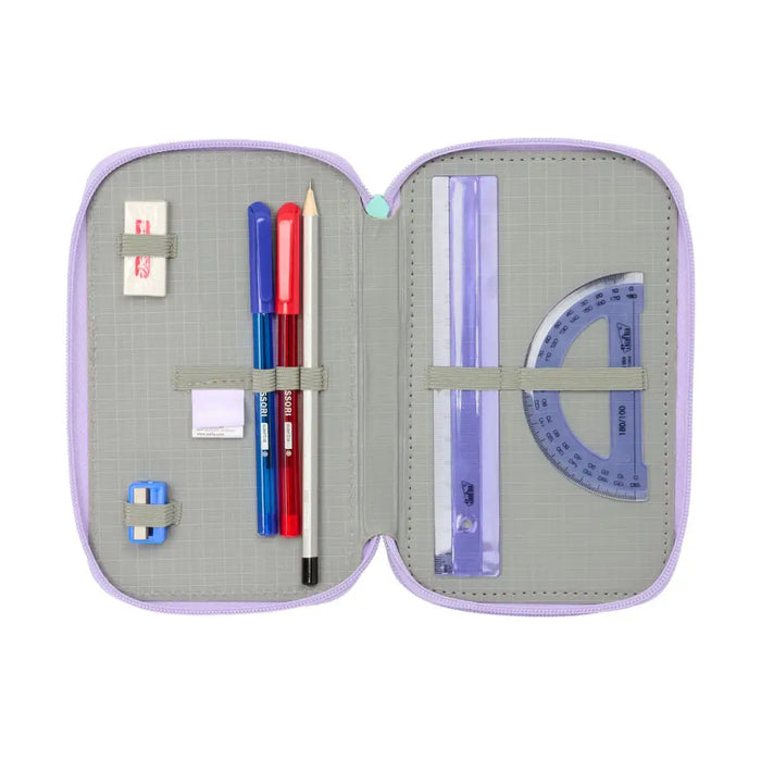 Троен несесер за моливи Frozen Spirit Люляк 12,5 x 19,5 x