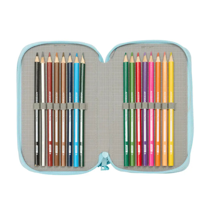 Троен несесер за моливи Furby Син 12,5 x 19,5 x 5,5 cm 37