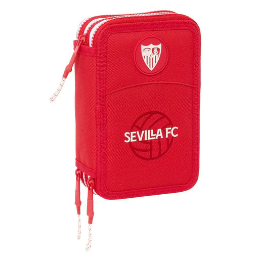 Троен несесер за моливи Sevilla Fútbol Club Червен 12,5 x