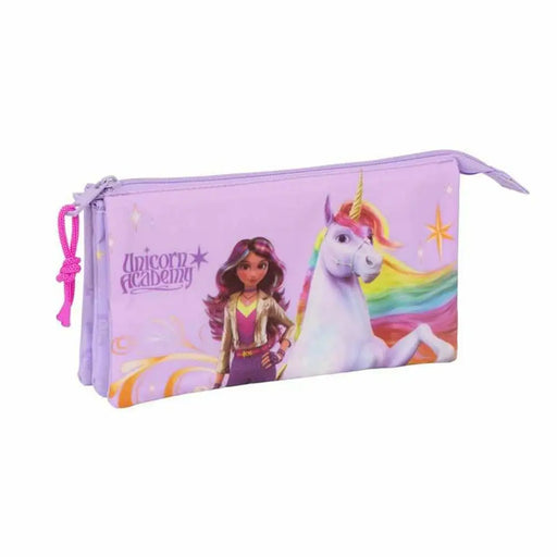 Троен Моливник Unicorn Academy Люляк 22 x 12 x 3 cm