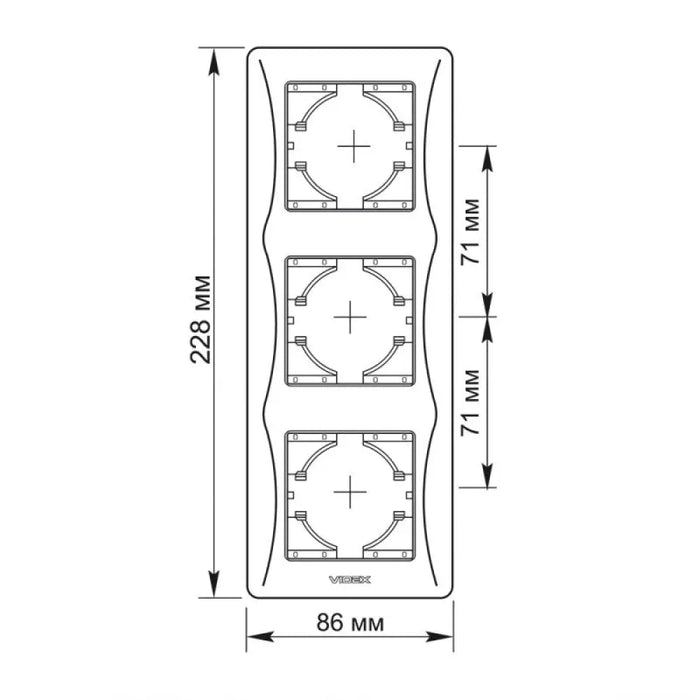 ТРОЙНА ВЕРТИКАЛНА РАМКА VF-BNFR3V-W BINERA VIDEX