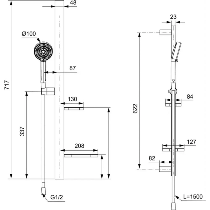 ТРЪБНО ОКАЧВАНЕ IDEALRAIN ALU+ 600ММ