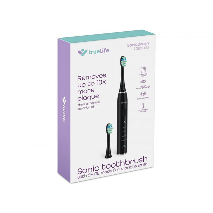 TrueLife SonicBrush Clean30 Черна осцилираща четка за зъби за възрастни