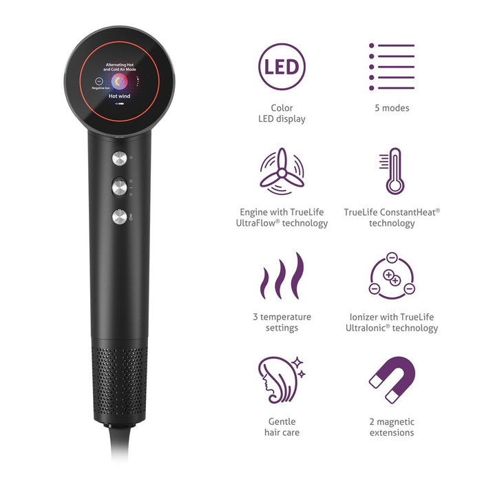 Сешоар TrueLife HairDryer D9 1600 W Черен