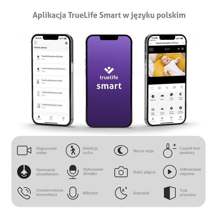 TrueLife NannyCam S3 Smart Интелигентен бебефон