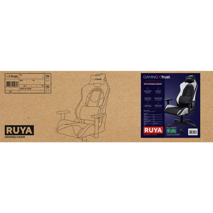 Trust GXT 714 RUYA Универсален гейминг стол Черен Бял