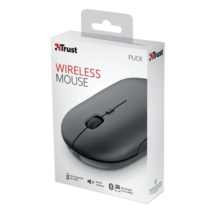 Черна акумулаторна мишка TRUST Puck Wireless & BT