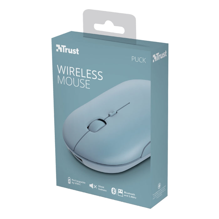 TRUST Puck Wireless & BT акумулаторна мишка синя