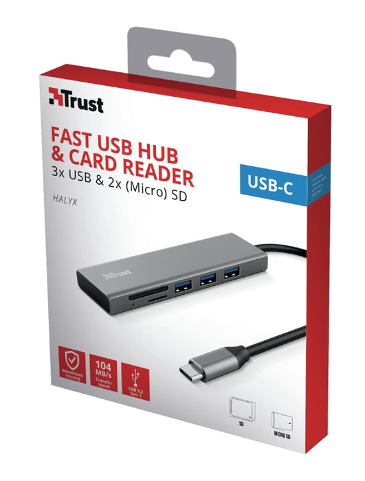USB hub, TRUST Halyx Fast USB-C Hub &amp; Card Reader
