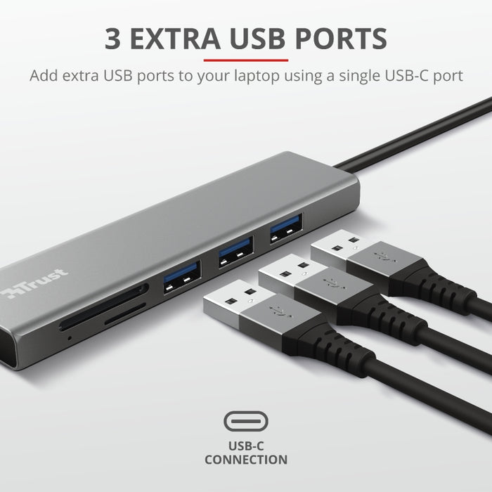 USB hub, TRUST Halyx Fast USB-C Hub &amp; Card Reader