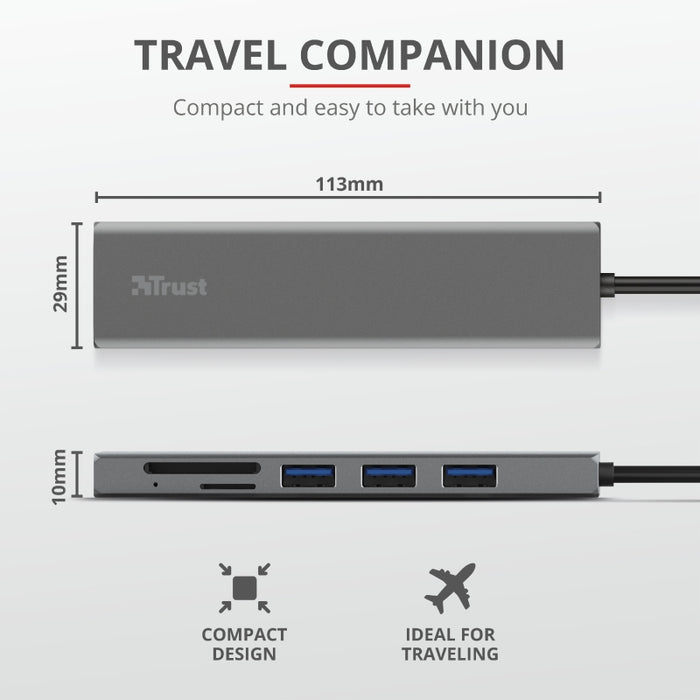 USB hub, TRUST Halyx Fast USB-C Hub &amp; Card Reader