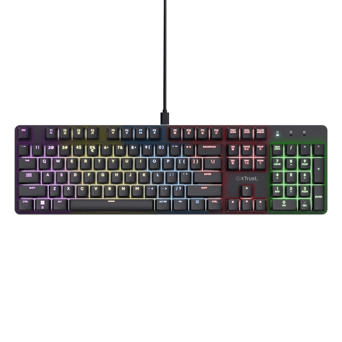 Геймърска механична клавиатура TRUST GXT 871 Zora - черна, US