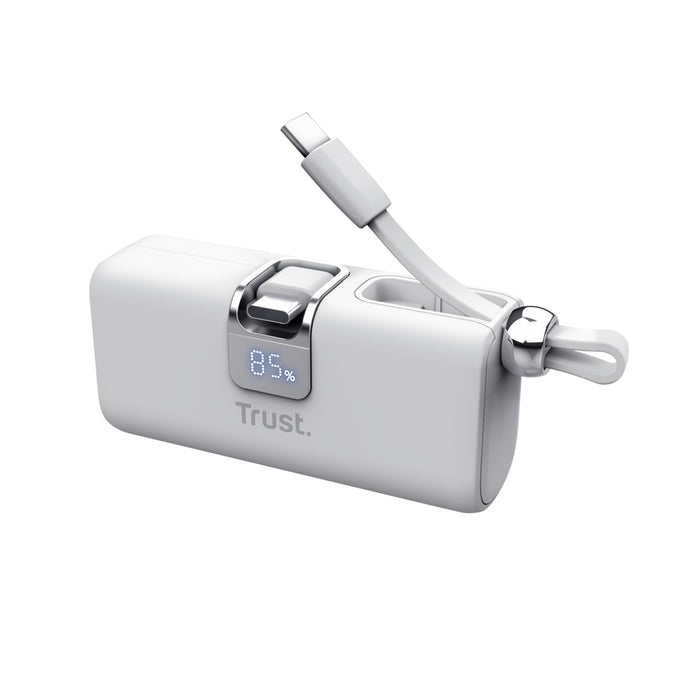 TRUST Pacto 5000 mAh Джобна външна батерия, бяла