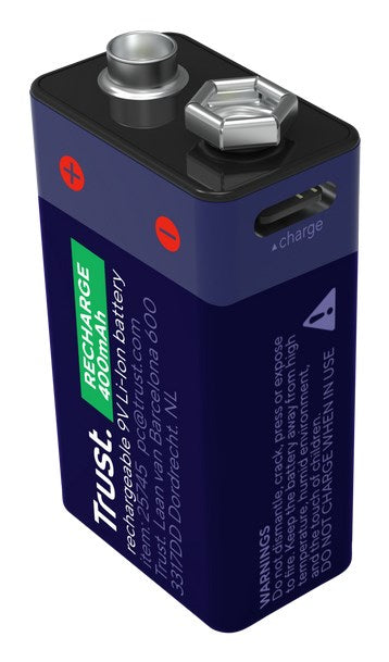 Презареждаща се 9V батерия Trust USB-C