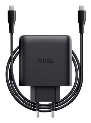 Зарядно устройство Trust Maxo 65W с 2 порта USB-C GaN