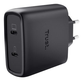 Зарядно устройство Trust Maxo 65W с 2 порта USB-C GaN