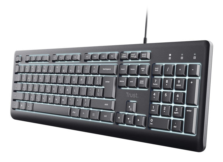 Клавиатура Trust Primo Beleuchtete за дома/офиса, USB, QWERTY, американски английски, черна