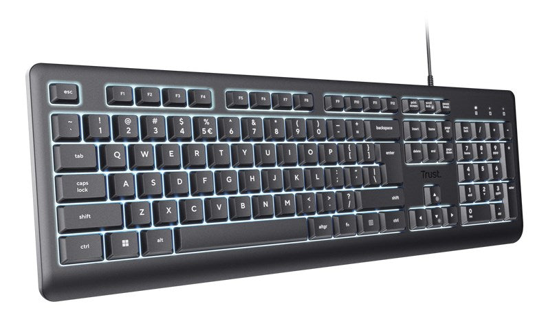 Клавиатура Trust Primo Beleuchtete за дома/офиса, USB, QWERTY, американски английски, черна