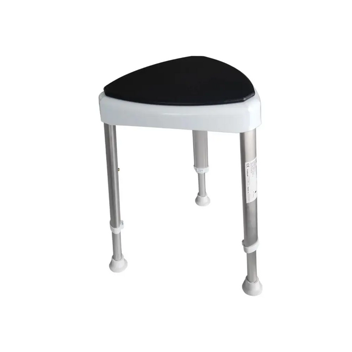 Триъгълен душ стол с мека седалка Черен