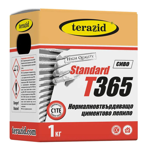 ЦИМЕНТОВО ЛЕПИЛО STANDART T365 1КГ СИВО