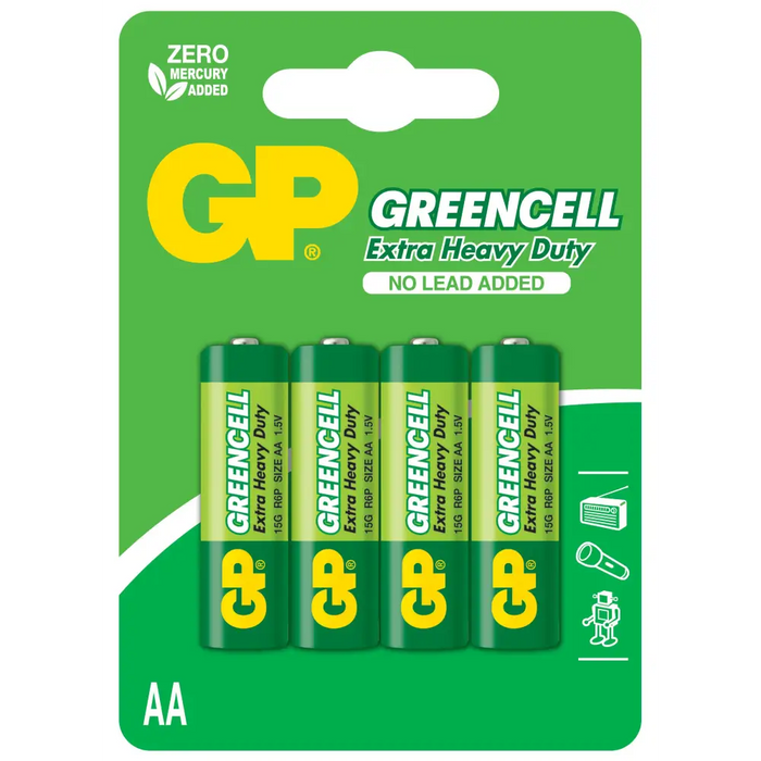 Цинк карбонова батерия GP R6 GREENCELL 15G-U4 /4 бр.