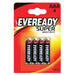 ЦИНКОВИ БАТЕРИИ EVEREADY SHD AAA BP4 ENERGIZER