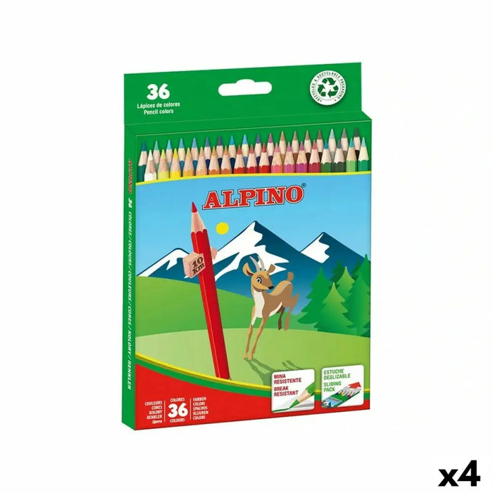 Цветни моливи Alpino Многоцветен 36 Части (4 броя)