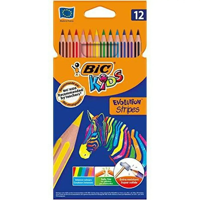 Цветни моливи Bic KIDS EVOLUTION STRIPES Многоцветен 12
