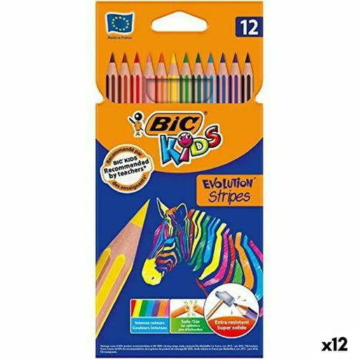 Цветни моливи Bic KIDS EVOLUTION STRIPES Многоцветен 12