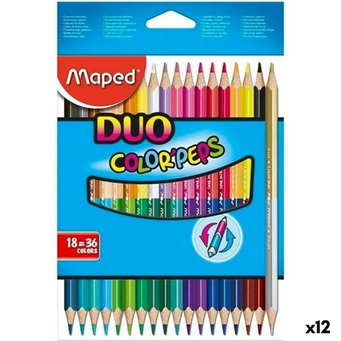 Цветни моливи Maped Duo Color’ Peps Многоцветен 18 Части