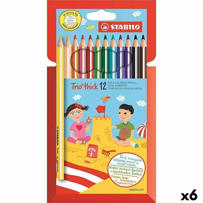 Цветни моливи Stabilo Trio Tick Многоцветен (6 броя)