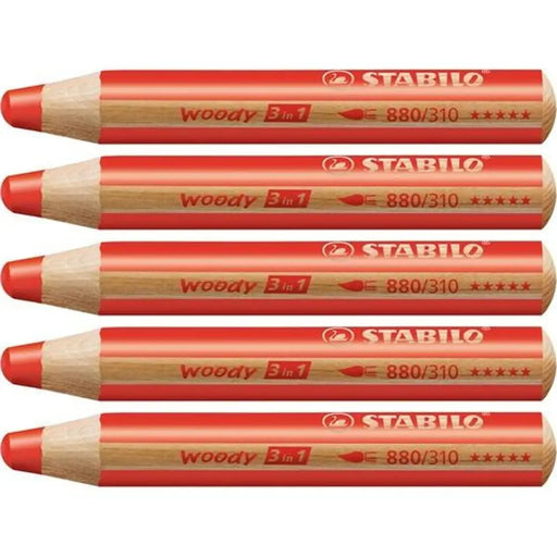 Цветни моливи Stabilo Woody 3 в 1 (5 броя)