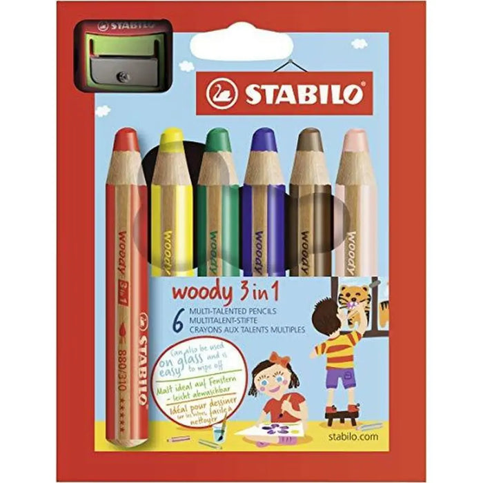Цветни моливи Stabilo Woody Многоцветен 6 Части (5 броя)