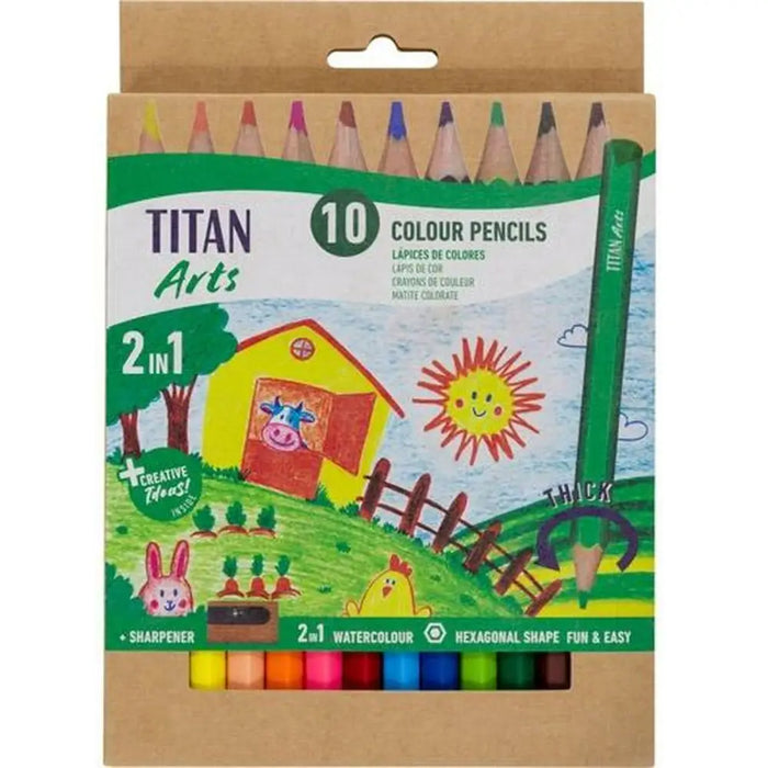 Цветни моливи Titan Arts Многоцветен 10 Части