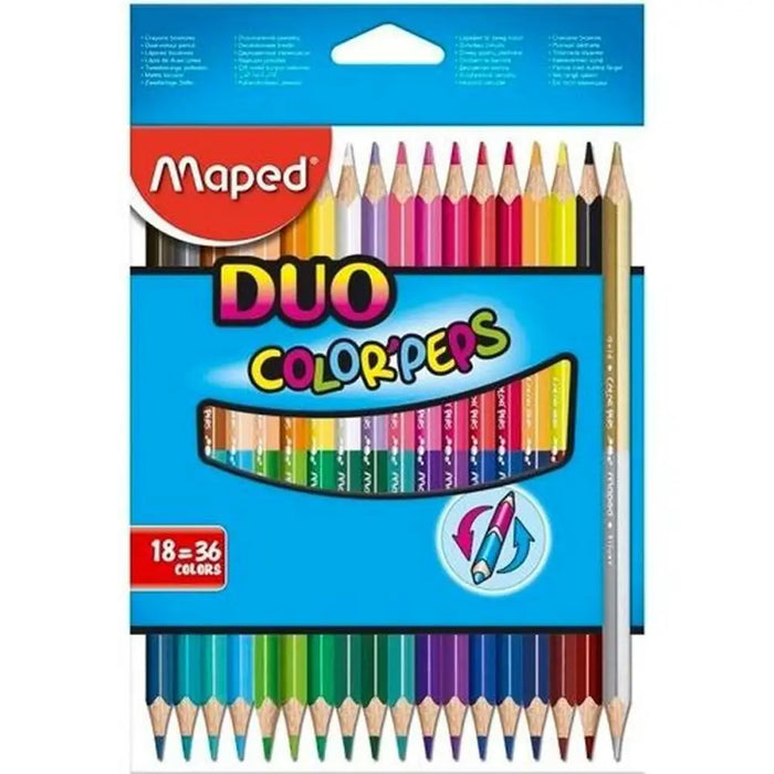 Цветни моливи Maped Duo Color’ Peps Многоцветен 18 Части