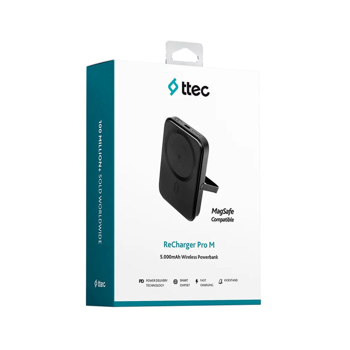 ВЪНШНА БАТЕРИЯ TTEC ReCharger Pro M MagSafe 5 Ah PD, MagSafe съвместимост